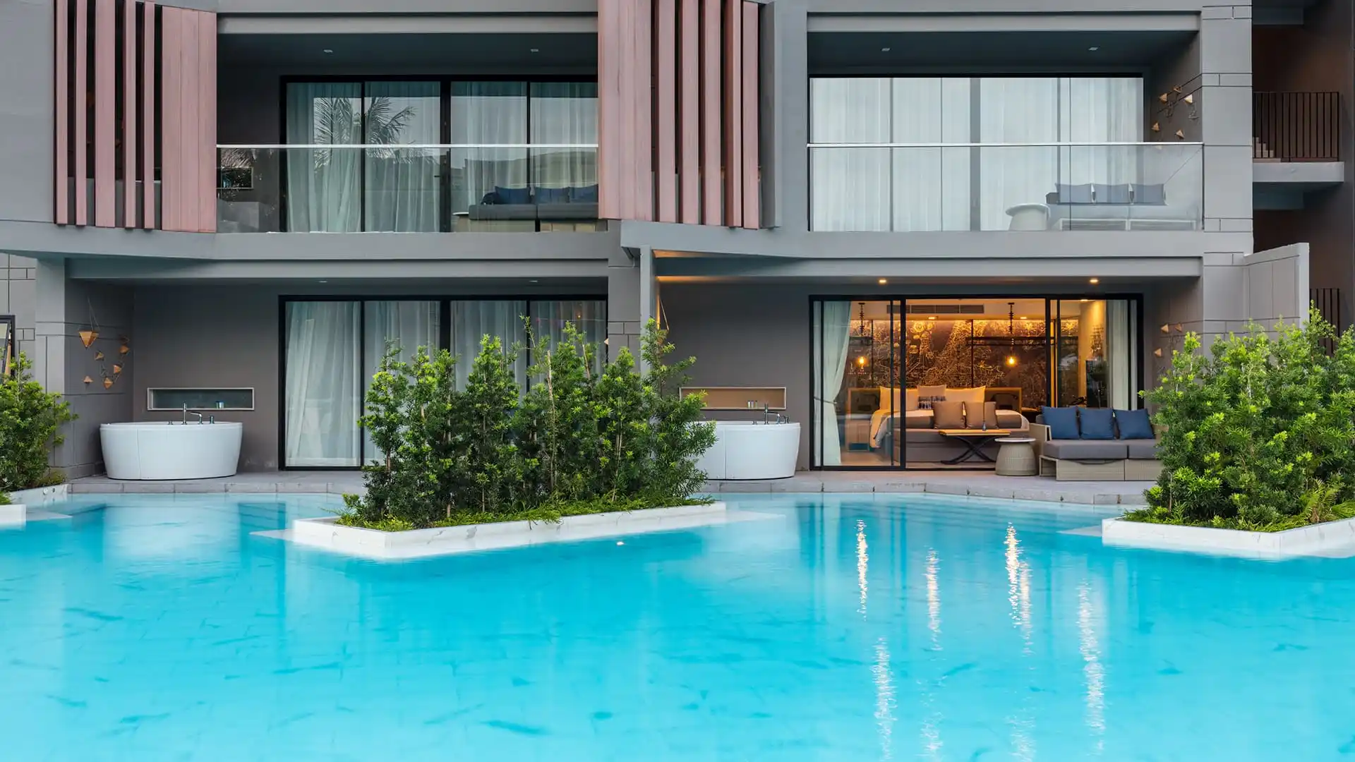 Pool Access Grand room interior